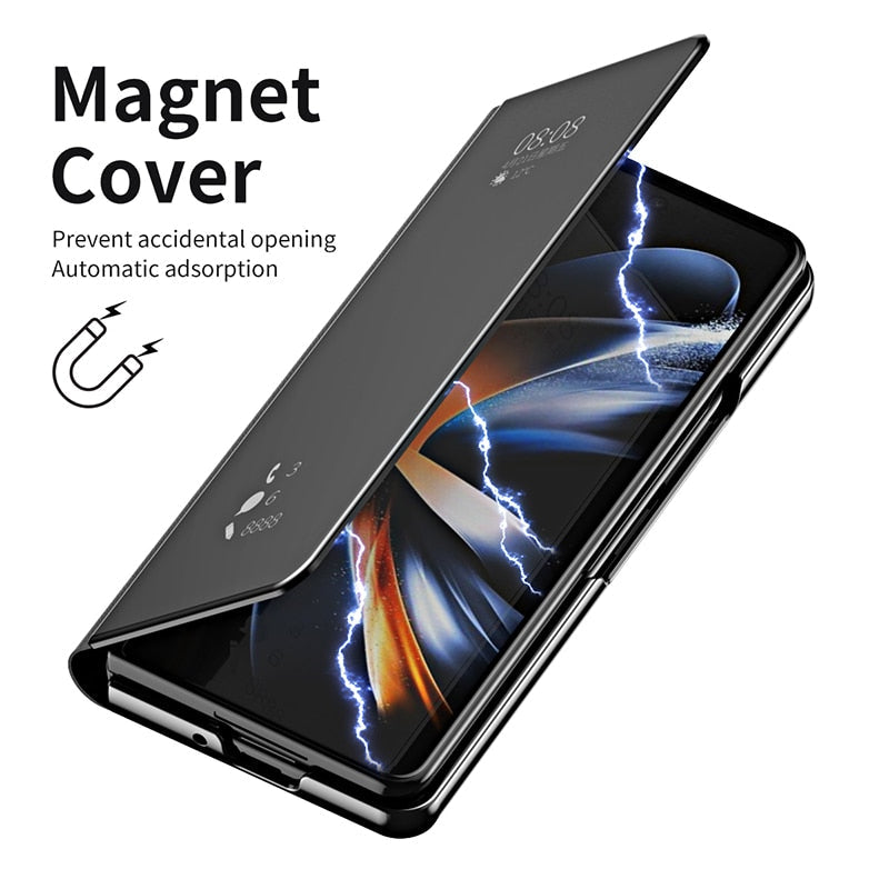 Smart Mirror Clear View Flip Case for Samsung Galaxy Z Fold 5