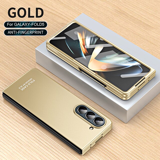 Electroplated PC Case with Pen Slot and Screen Protector For Samsung Galaxy Z Fold 5