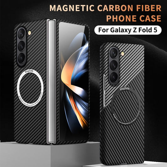 Magsafe Wireless Charging Carbon Fiber Texture Case for Samsung Galaxy Z Fold 5