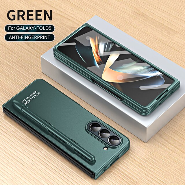 Electroplated PC Case with Pen Slot and Screen Protector For Samsung Galaxy Z Fold 5