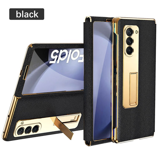 Genuine Leather Stand Flip Case for Samsung Galaxy Z Fold 5