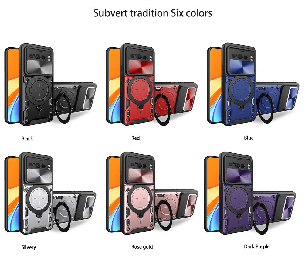 Hybrid Metal Ring Holder Case for Pixel 8 Series