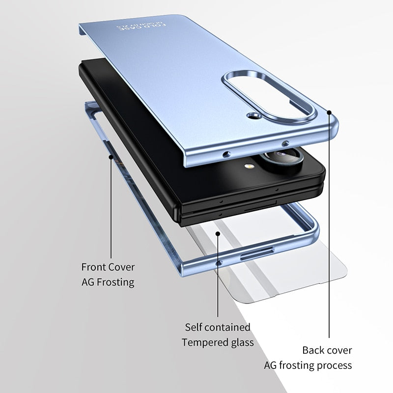 Electroplated PC Case with Pen Slot and Screen Protector For Samsung Galaxy Z Fold 5