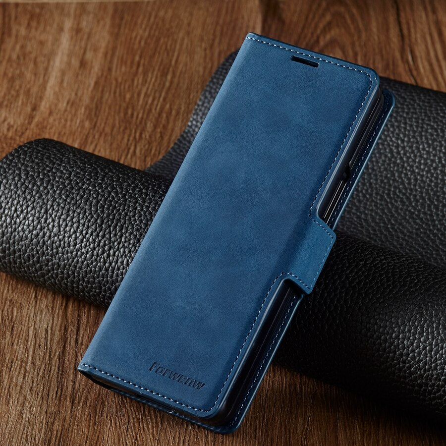 Magnetic Wallet Leather Business Case for Samsung Galaxy Z Fold 5