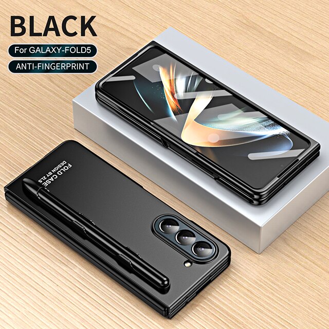 Electroplated PC Case with Pen Slot and Screen Protector For Samsung Galaxy Z Fold 5