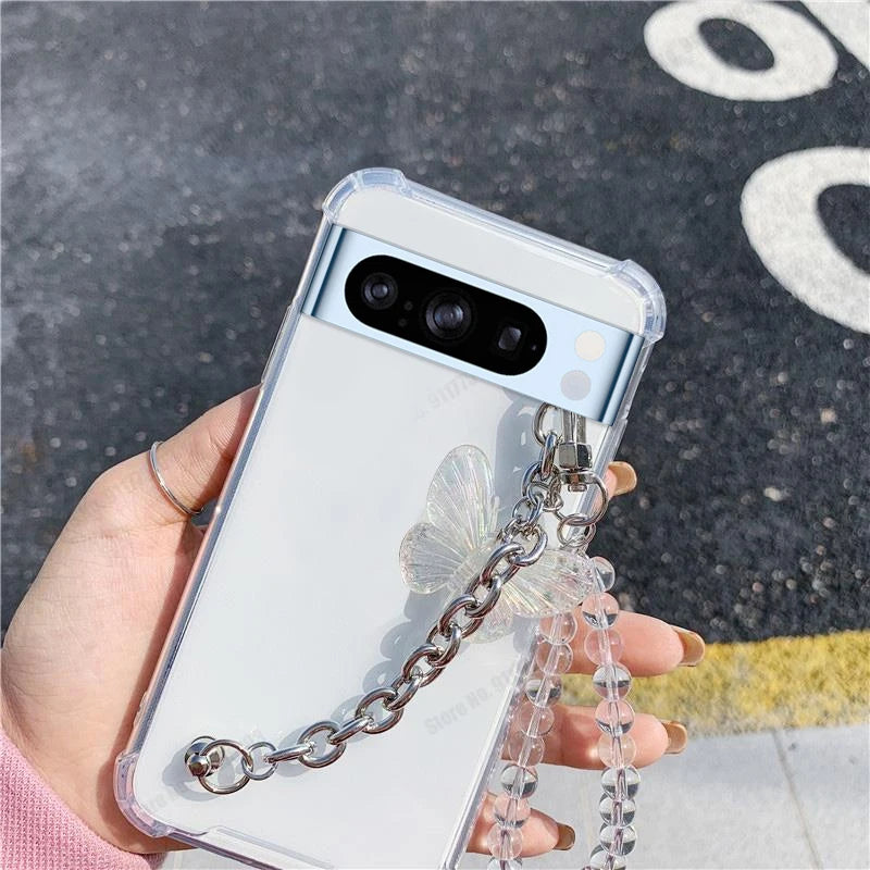 3D Crystal Butterfly Bracelet Case For Pixel Series