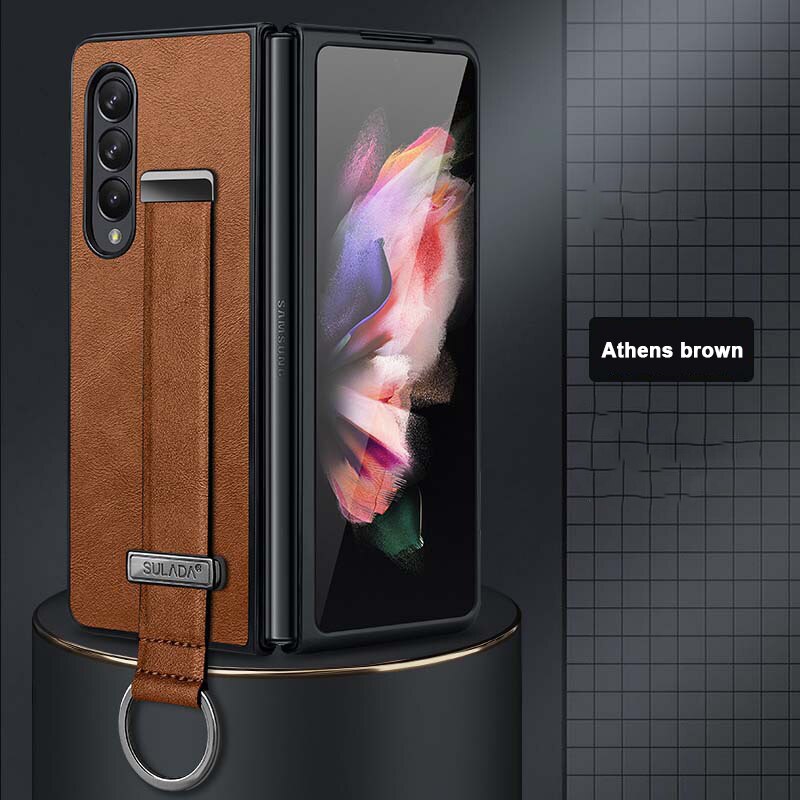 Slim Leather Case with Wristband & Kickstand for Samsung Galaxy Z Fold 5